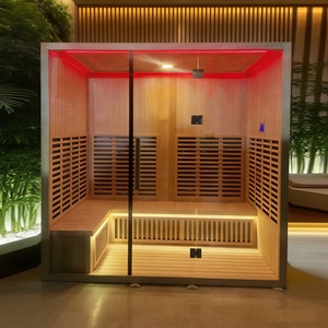 Cabine de sauna intérieure en bois de bonne qualité COMO, sauna à vapeur sèche pour 4 personnes - Product Image 1