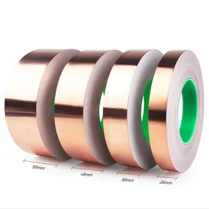 Cinta de lámina de cobre conductora doble de 0,05mm, mejora de señal, blindaje, disipación de calor, cinta autoadhesiva de cobre puro