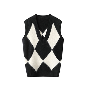 تصميم الأزياء خمر أرجايل متماسكة للنساء سترة الكشمير سترة - Product Image 4