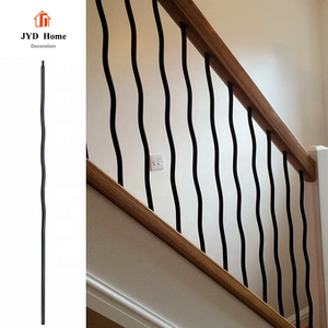 Lucky JYD — aiguilles d'escaliers <span class=keywords><strong>en</strong></span> <span class=keywords><strong>fer</strong></span> <span class=keywords><strong>forgé</strong></span> à Double cercles de 1/2 ", robinetterie ajourée carrée <span class=keywords><strong>en</strong></span> Satin noir <span class=keywords><strong>en</strong></span> métal pour décoration d'escalier d'intérieur - Product Image 6