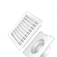 Diffuseur d'air à double couche HVAC, grille de ventilation carrée 200x200mm avec adaptateur de conduit pour l'air frais commercial
