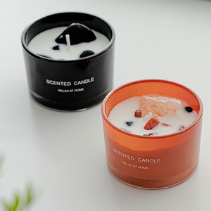 Bougies décoratives en verre de couleur blanche avec Logo personnalisé, bijoux faits à la main en cire de soja - Product Image 6