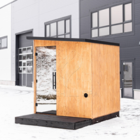 Hachillspa Spiegel Glas Sauna kabine Massiv Thermo holz Konstruktion Thermo Holz LED-Leuchten Premium Schindel dach 2 Level Sauna