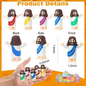 Mini Ornements Religieux de Pâques Personnalisés en PVC Écologique Peints à la Main - Jésus t'aime - Jouets en Gros - Petites Figurines de Jésus - Artisanat - Product Image 6