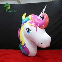 Hongyi jouet gonflable de tête de licorne gonflable de cheval de conception colorée de dessin animé en PVC