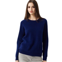 Pull en laine mérinos fine de luxe pour femme, col rond, toucher doux, couleur personnalisée, tricot en laine naturelle, pull en pure laine