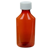 Bouteille graduée pour sirop aux fruits infusés, avec étiquettes personnalisées pour saveurs variées, idéale pour médicaments liquides
