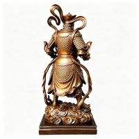 Statue de Guerrier Général en Bronze avec Couronne de Rubans pour Hall d'Hôtel, Entrée de Temple, Jardin – Taille et Couleur Personnalisables – Décoration Religieuse