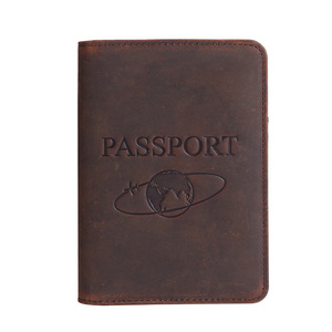 Porte-passeport multifonctionnel en cuir véritable <span class=keywords><strong>Crazy</strong></span> Horse Cork RFID, housse de protection pour passeport, sac de voyage - Product Image 3