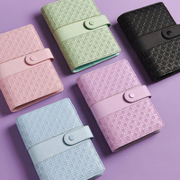 Carnet de voyage A6 en cuir PU avec logo personnalisé, enveloppes pour argent liquide, défi d'épargne, portefeuille, budget, organiseur à 6 anneaux