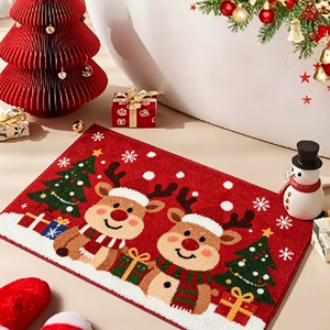 Tappetino da Bagno Natalizio con Babbo <span class=keywords><strong>Natale</strong></span>, Antiscivolo e Assorbente, Morbido Tappeto Invernale per Bagno e Decorazione Casa - Product Image 4