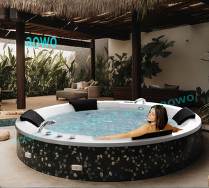 All'aperto di alta qualità embeding 4 persone <span class=keywords><strong>vasca</strong></span> da bagno rotonda <span class=keywords><strong>tavolino</strong></span> giardino giardino yacuzzi party swimming serrature esterne - Product Image 1