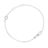 Bracelet Gemnel, nouveau design, en laiton plaqué or, avec breloque pavée de zircone blanche, double fermoir en forme de trombone entrelacé