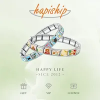 Hapiship Nouvelle Collection Breloques Italiennes 26 Lettres Anglaises pour Bracelets en Acier Inoxydable 9mm Fabrication de Bijoux Femme DJ110