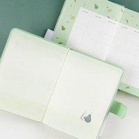 Carnet de notes, journal, carnet de croquis, agenda, planificateur en cuir Techou avec design Avocat Kawaii et fermeture magnétique - Cadeau