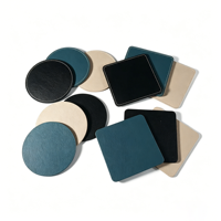 Sous-verres en cuir PU résistant à la chaleur personnalisés de luxe personnalisés pour le bureau de l'eau et du café