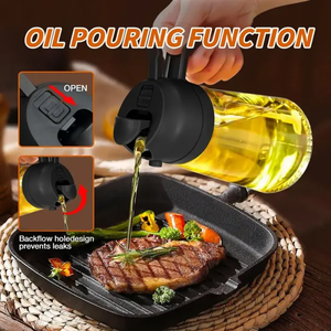 <b>Kitchen</b> Gadgets 16oz 2 in 1 <b>Oil</b> Dispenser and <b>Oil</b> Mist Sprayer <b>Bottle</b> <b>for</b> Barbecue with Olive <b>Oil</b> <b>Bottle</b> - Product Image 6