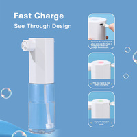 Distributeur automatique de savon 350 ml, pompe à capteur de mousse rechargeable par USB pour la salle de bain, la cuisine et le lavage des mains à la maison