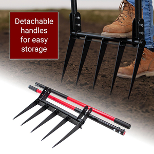 Fourche à paillis JH-Mech à 5 dents, conception compacte réduisant la fatigue manuelle, 56 po x 19,5 po, en acier, pour sol <span class=keywords><strong>dur</strong></span> - Product Image 4