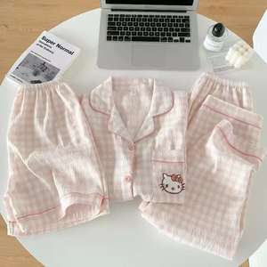 Shin-<span class=keywords><strong>chan</strong></span> dessin animé motif femmes 3 pièces <span class=keywords><strong>Satin</strong></span> pyjama ensemble confortable vêtements de nuit décontractés pour doux lisse été automne printemps - Product Image 6