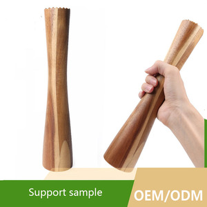 ANFO - Muddler Manual de Madera de Acacia de Doble Cabeza para Hielo Picado, Limón y Cócteles - Product Image 1
