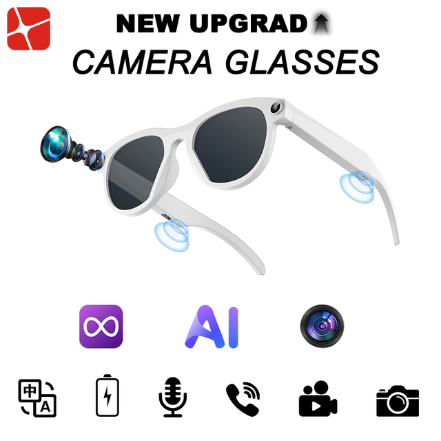 800W Pixel Ai Translation Smart Glasses Video Recording Glasses Wifi6 With 290Mah Long Battery Life for Travel Us