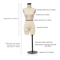 Demi-échelle robe gonflable forme Mini torse féminin tissu motif couturière raccord Mannequin pour coudre 1/2 pantalon Miniature
