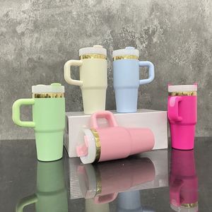 Nouvelle gourde isotherme en acier inoxydable PET plaqué or miroir de 14 oz, couleur bonbon, sûre pour les enfants, pour café et eau, compatible laser - Product Image 4