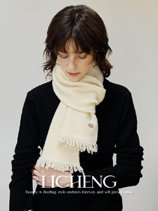 Ultrazachte gebreide sjaal voor dames, herfst en winter, warme effen kleur, veelzijdige kwastjes, garenmuffler - Product Image 5