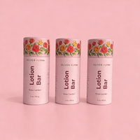 Tube en carton recyclable multicolore pour parfum solide, stick cosmétique, conteneur