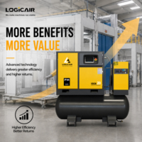Compresseur d'air commercial LOGICAIR 4-en-1, 60-80 gallons (200L, 270L, 300L, 500L), compresseur à vis rotatif avec sécheur, à vendre
