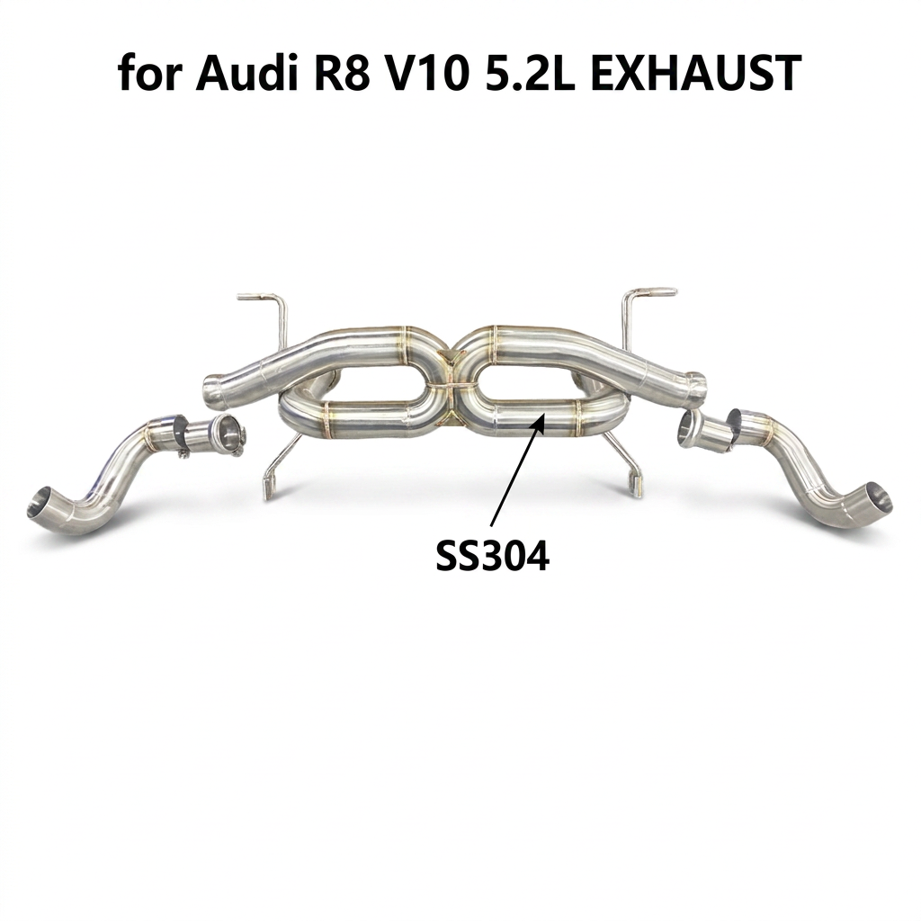VantaFlow Racing Sound Performance Exhaust Pipes for Audi R8 V10 5.2L 2016-2024 Stainless Steel Straight Catback