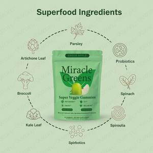 Gomitas Super Vegetales <span class=keywords><strong>Miracle</strong></span> Greens OEM, 60 Unidades, Sabor a Manzana Verde, Sin Azúcar, Superalimento Vegano, Probiótico Dietético para Adultos - Product Image 4