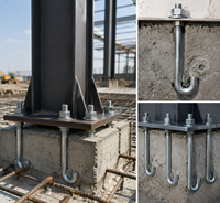 Vente en gros OEM ODM Boulons d'ancrage en acier au carbone de haute qualité pour les projets de construction de fondations et de structures en acier