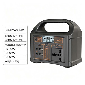 Station d'alimentation portable 150W, générateur solaire à onde sinusoïdale modifiée, alimentation de secours pour les voyages en plein air, le camping et les situations d'urgence - Product Image 1