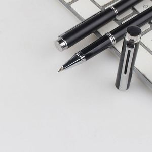 Promotional Black Slim Metal Hotel Gel <b>Pen</b> With Custom Laser Logo Advertising for Office Stationery - Product Image 5