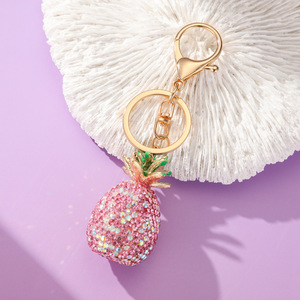 Portachiavi Ananas con Diamanti, Ciondolo Frutta Brillante con Strass, Regalo per Borsa da Donna o Chiavi dell'Auto - Product Image 3