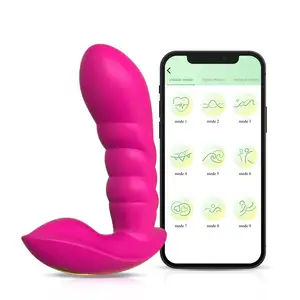 Pemijat prostat Remote kontrol aplikasi ponsel pintar Vibrator Plug Anal vagina untuk pria