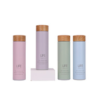 Bouteille thermos en bambou avec infuseur à thé, gourde en acier inoxydable 304 et bambou, avec une large bouche, pour le café