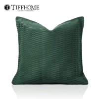 Nouvelle housse de coussin tissée de luxe écologique de Tiff Home 45*45cm en marron/vert/blanc crémeux pour taies d'oreiller