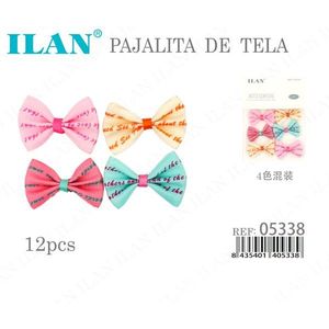 Noeuds papillon en tissu ILAN, 12 pièces, couleurs mélangées, pour accessoires de cheveux - Product Image 1