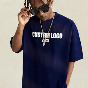 Camiseta de Algodón 100% de Alto Gramaje con Lavado Ácido, Estampado Vintage Personalizado, Manga Corta Oversize para Hombre, Estilo Urbano Unisex al por Mayor - Product Image 2
