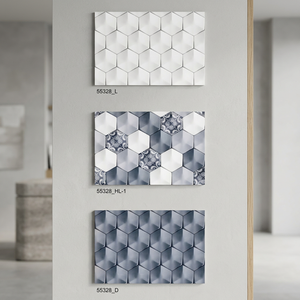 Porcelanato Cerámico Brillante con Patrón Hexagonal de Alta Resolución, 300x450mm, Esmaltado, 3D, Impermeable, para Baño y Exteriores, Superventas - Product Image 2