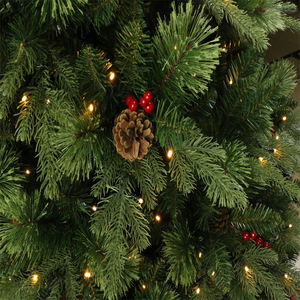 Nova Árvore de Natal Luxuosa de 7 Pés com Frutos Vermelhos e Luzes LED Alimentadas por DC da Trendy Tree - Product Image 2