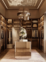 Armoire de luxe modulaire en chêne blanc style Shaker pour chambre à coucher