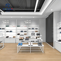 Conception d'intérieur de magasin de chaussures sur mesure, présentoir de chaussures pour la vente au détail, étagère avec éclairage LED, vitrine murale pour salle d'exposition de chaussures