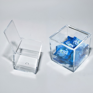 Boîte de rangement à couvercle rabattable en acrylique transparent de 10 cm, présentoir et <span class=keywords><strong>organisateur</strong></span> multi-usages anti-poussière pour figurines, <span class=keywords><strong>bijoux</strong></span>, aliments, jouets - Product Image 3