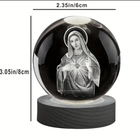 Boule de cristal 3D croix à la main avec veilleuse LED multicolore priant cadeau religieux pour femmes homme amis famille décor à la maison
