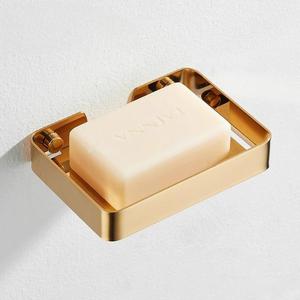 Porte-savon mural standard en acier inoxydable 304 doré, sans perçage, pour salle de bain - Product Image 1