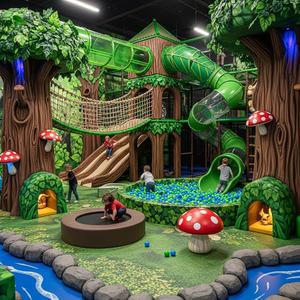 Équipement de terrain de jeu intérieur commercial pour enfants, structure de jeu personnalisée avec fosse à balles, sur le thème de la forêt - Product Image 3